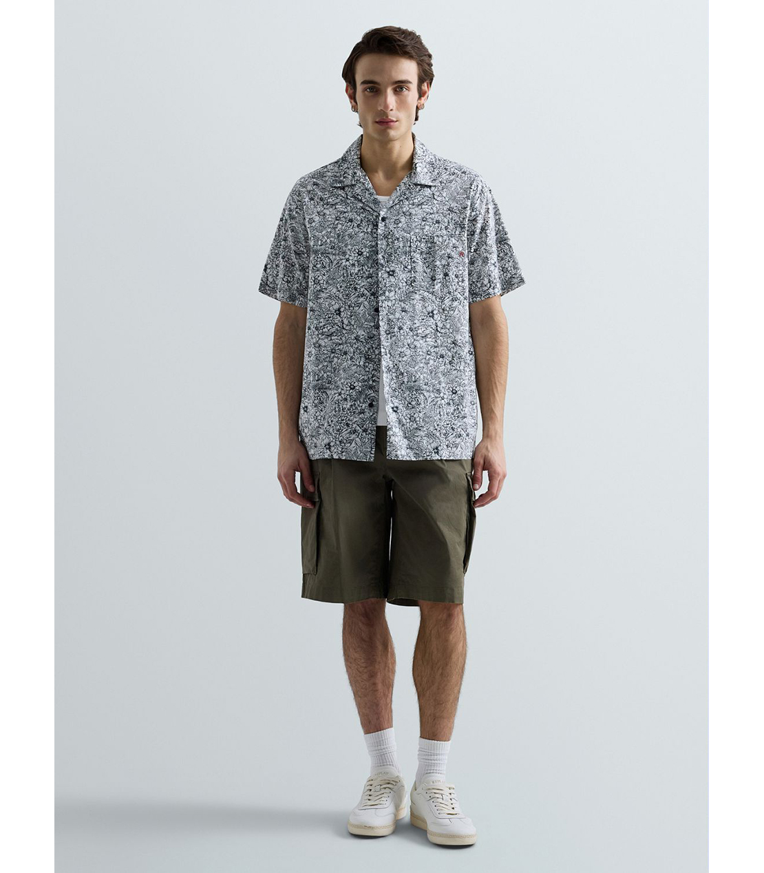 フラワープリントリラックスフィットシャツ 詳細画像 ホワイトブルー 2